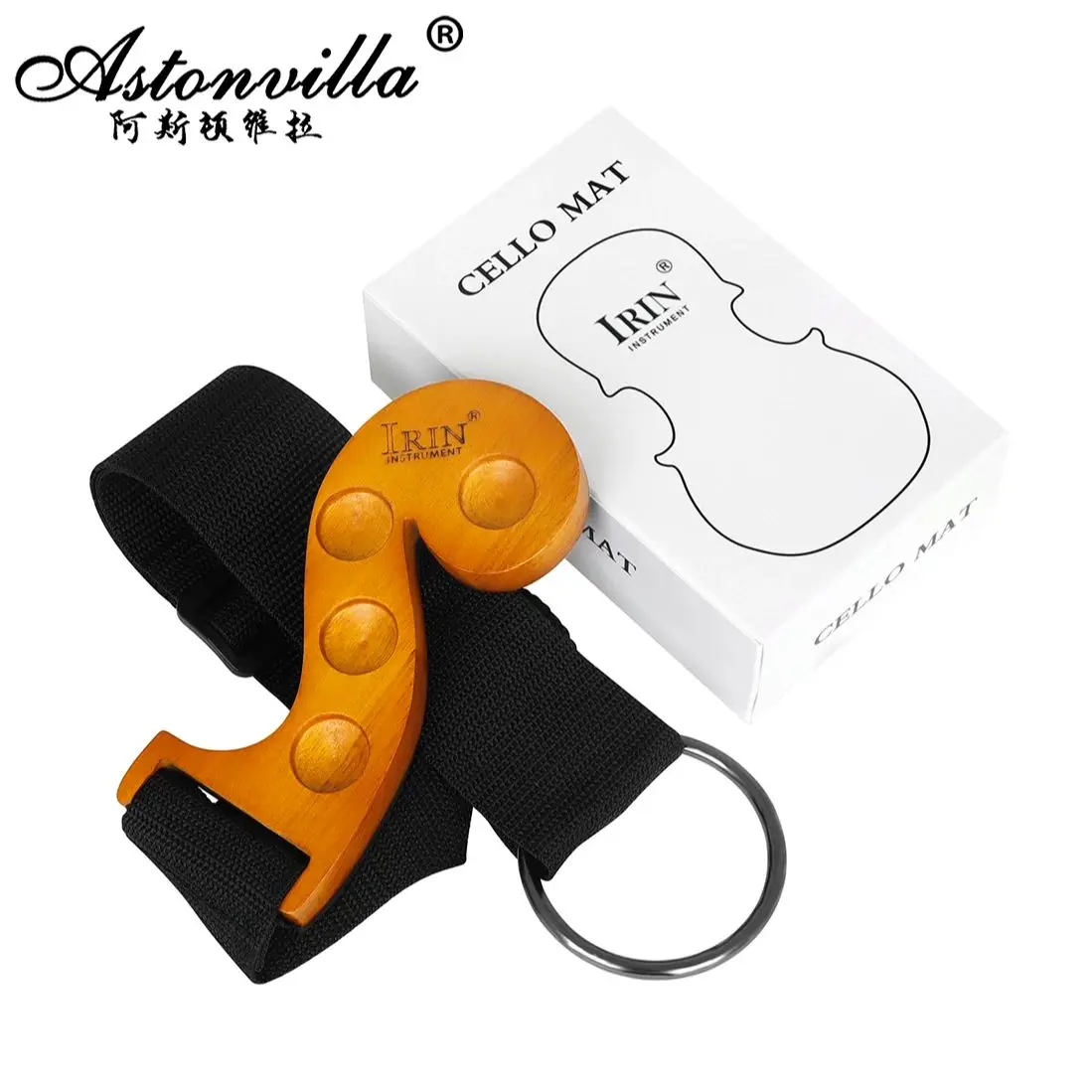 Astonvilla Cello Endpin Stopper Positioning Stand Adjustable Length Nylon Rope Base Mat Cello Non-Slip Belt Pad Accessories