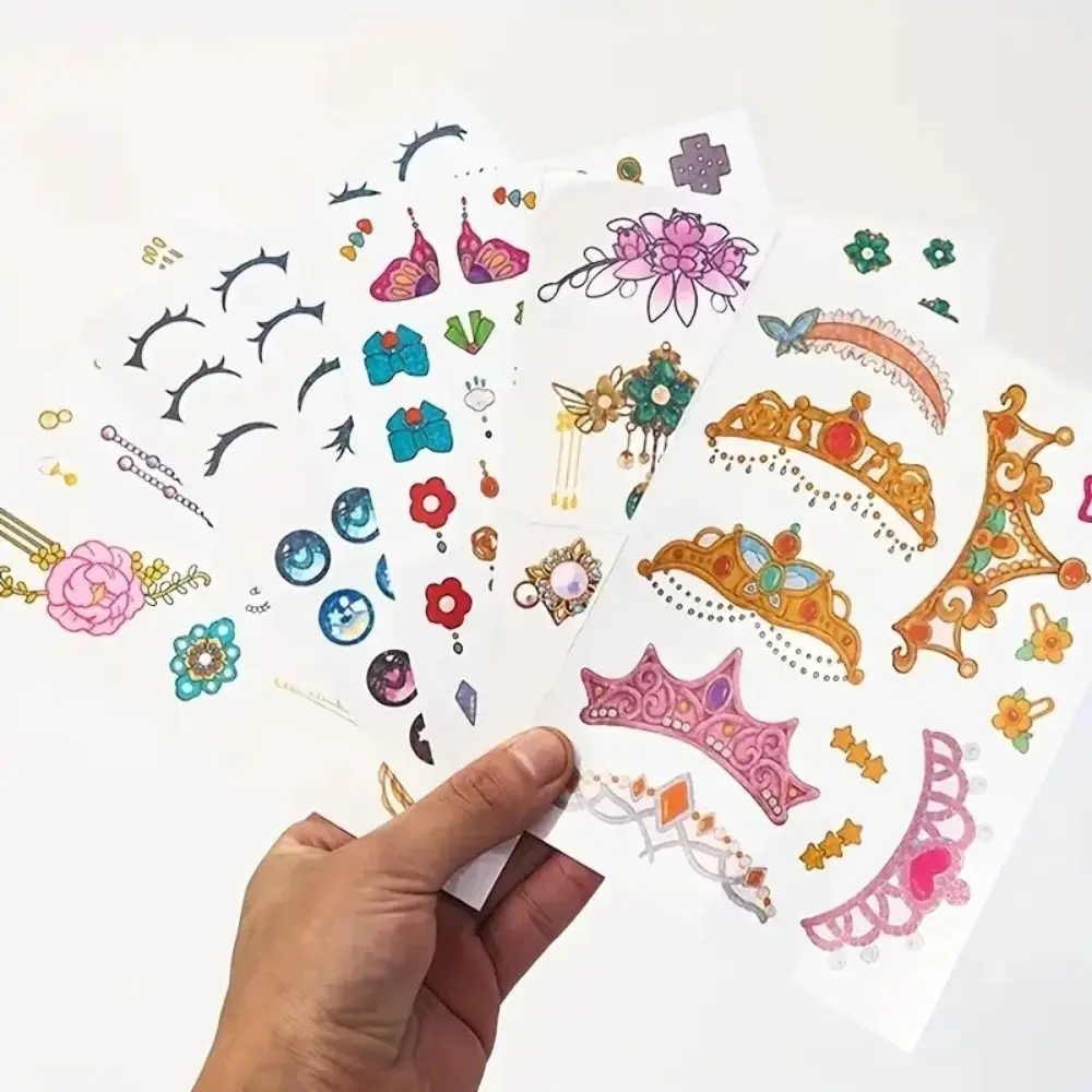 جديد 3 في 1 DIY مجموعة ماكياج الأميرة الماس الهدايا ورقة الفن الحرفية أطقم ملصق الأميرة اللباس كتاب #4