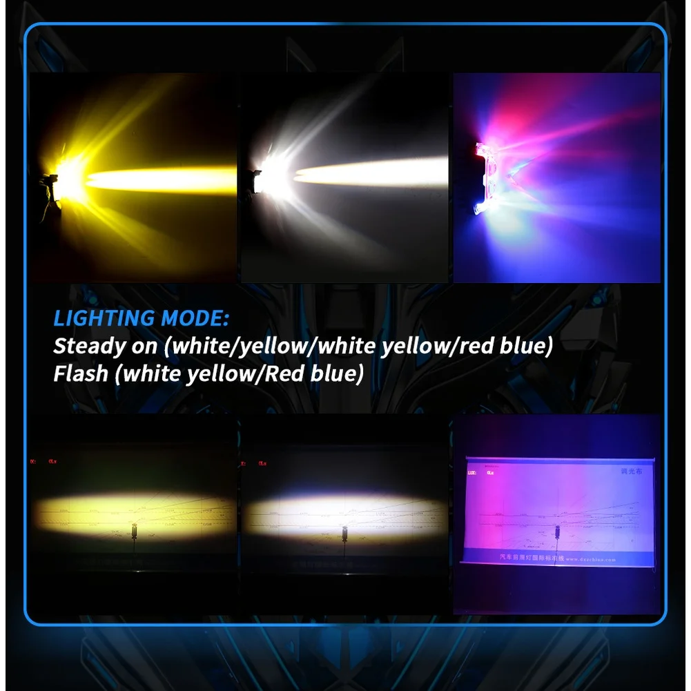 Foggy Conditions Motorcycle LED Light Dual Beam Dual Light Modes 2700LM Output 27.6W Power 9-60V Compatibility Aluminum Housing