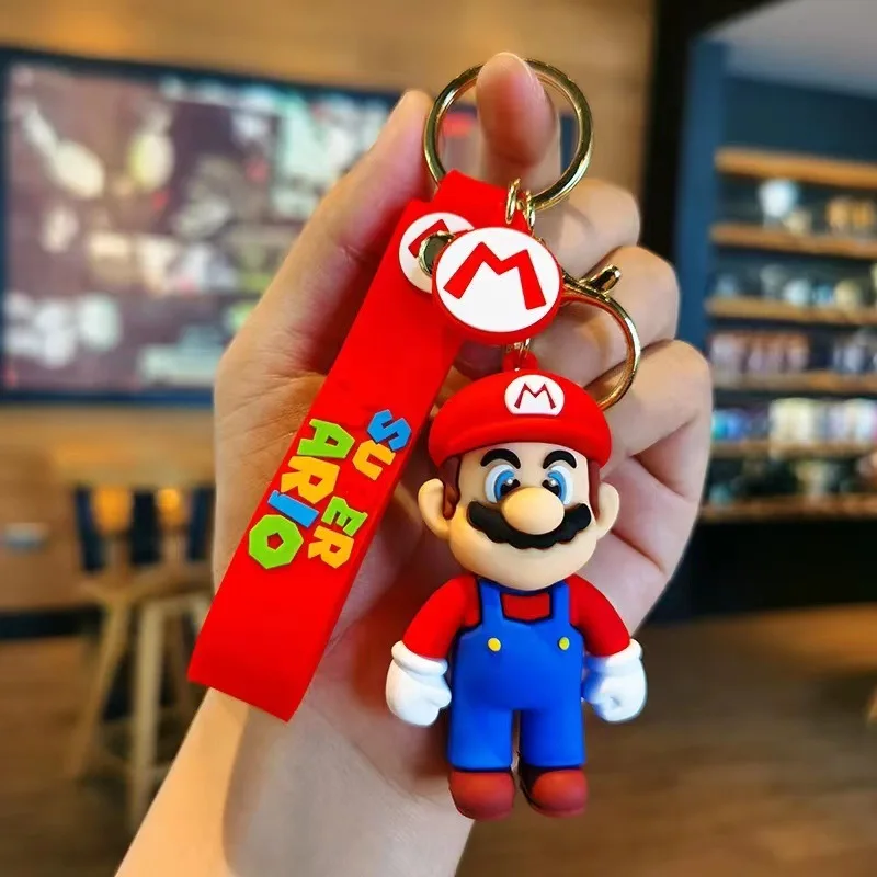

6pcs set Keychain Mario Bros Luigi Super Mario Toad Yoshi Bowser Action Figure Model PVC Cartoon Bag Doll Pendant Toys Gift
