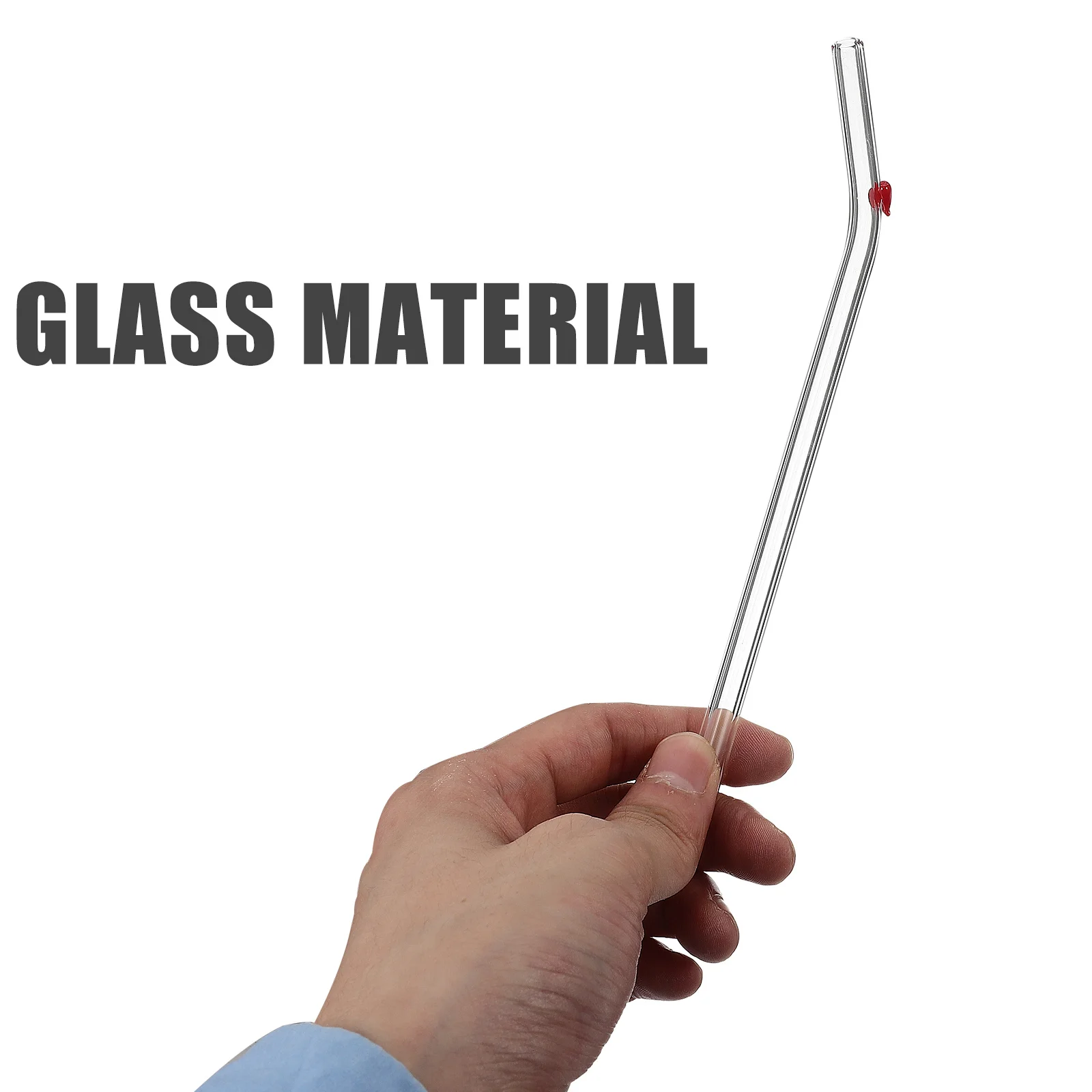 

1Set Glass Straw Set Reusable Heart Shaped Lovely Drinking Straws for Party Coffee Shop Home with Cleaning Brush