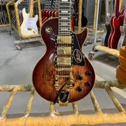 Custom Electric Guitar, Mahogany Body, Vintage Sunburst Color, Decayed Maple Top, Bigsby Tremolo System, Free Shipping, Gleeson