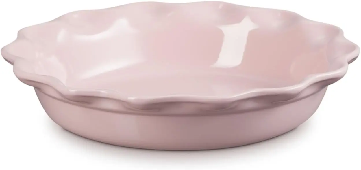 

9-Inch Pink Stoneware Pie Dish for Even Baking, Scratch-Resistant & Easy Cleanup