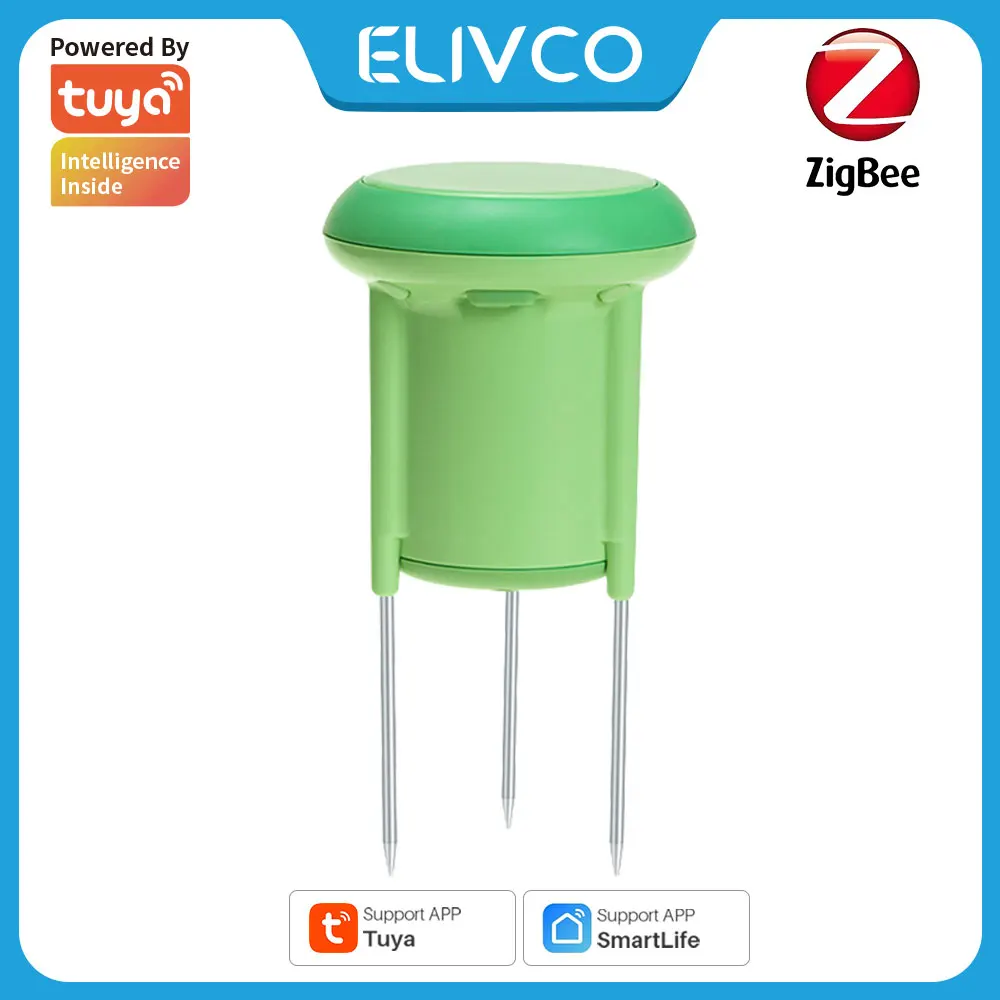 

Умный датчик почвы Tuya Zigbee IP66 водонепроницаемый для сада, автоматическое определение температуры и влажности с дистанционным управлением через приложение