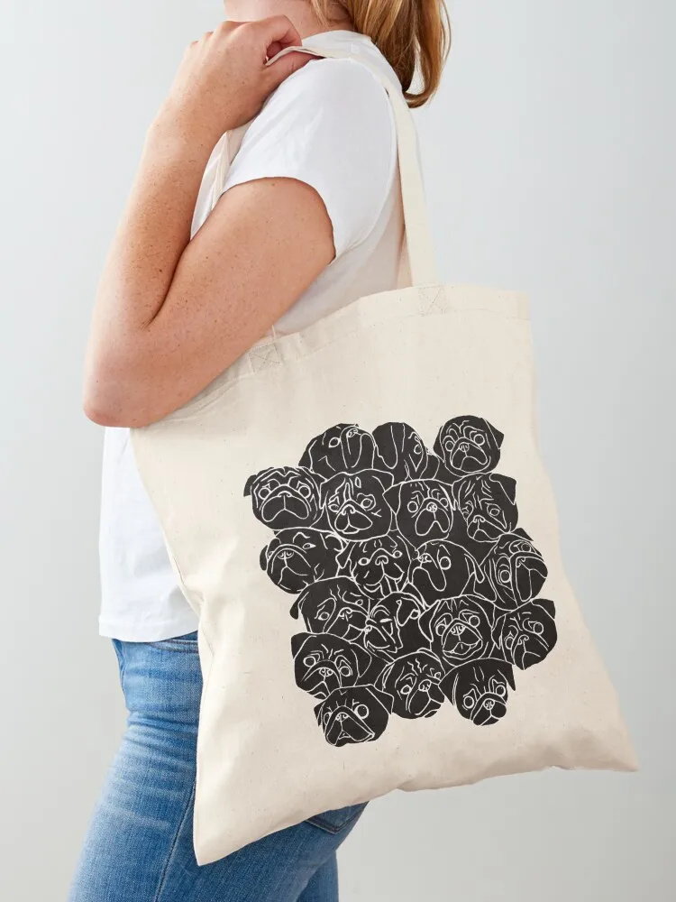 Black Pugs Tote Bag reusable shopping bags the tote bag sac pour femme