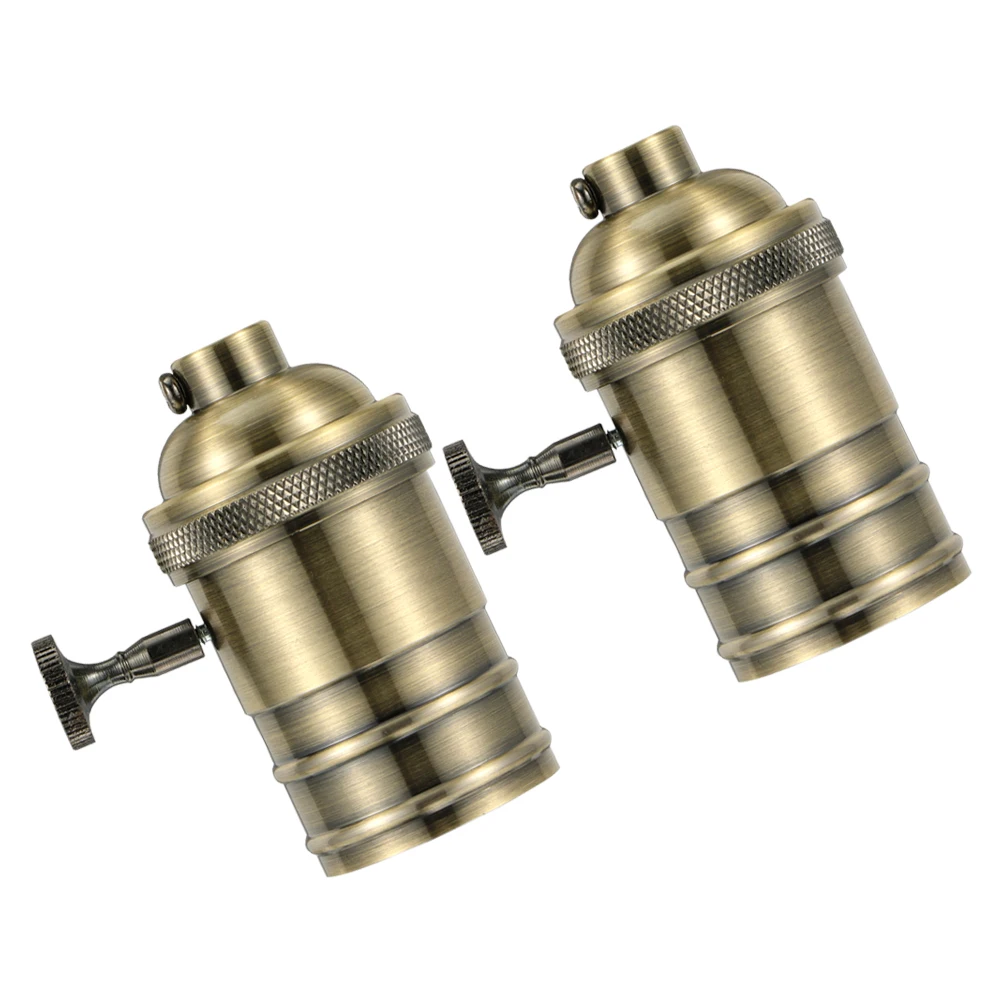 

2pcs Retro E27 Lamp Holder Copper Finish Vintage Socket Edison Base Heat Resistant Pendant Lamp Parts Easy Install Lighting