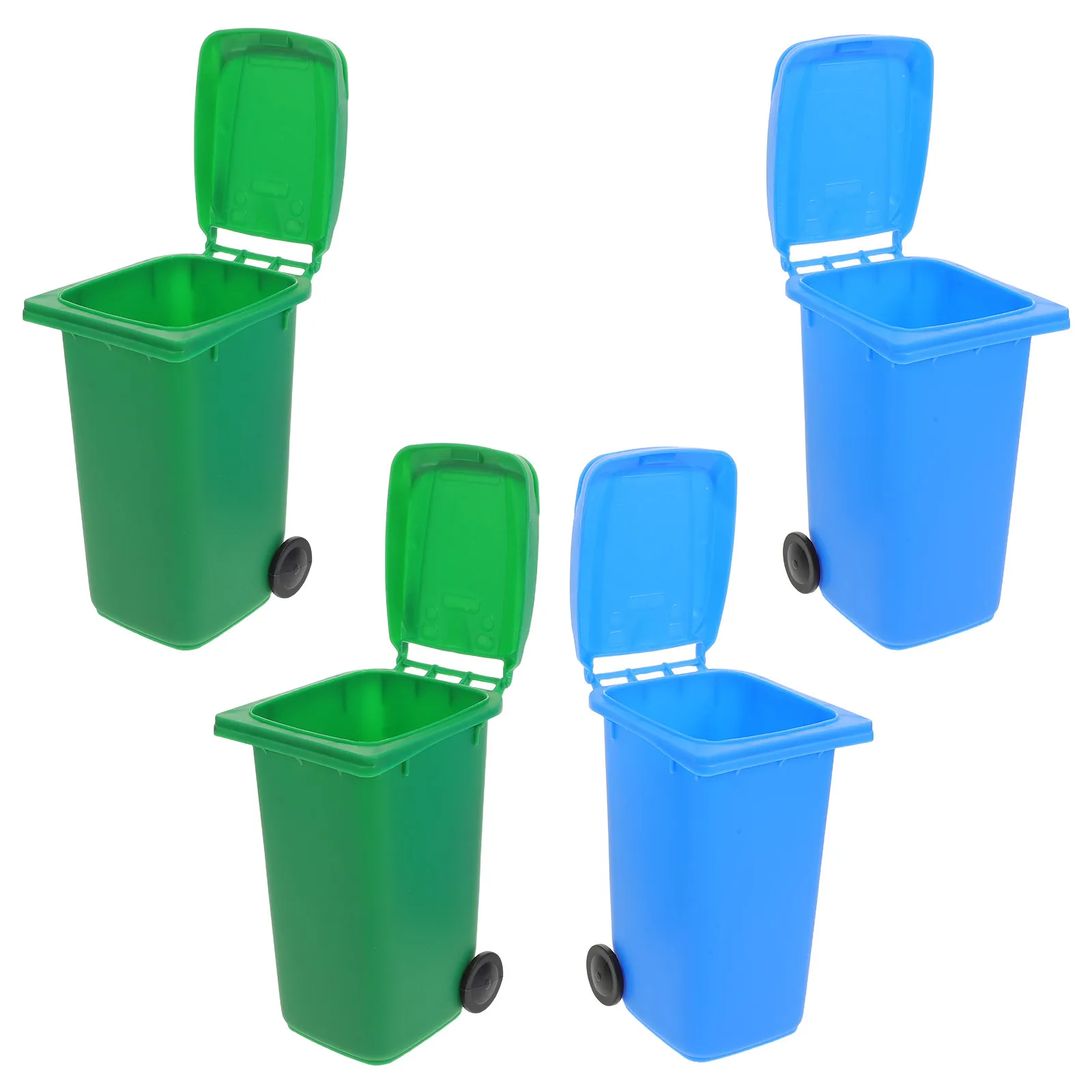 

4Pcs Mini Desktop Trash Can Lid Cute Rubbish Bin Pencil Cup Table Waste Bin Desk Organizer Multifunctional Office Supplies