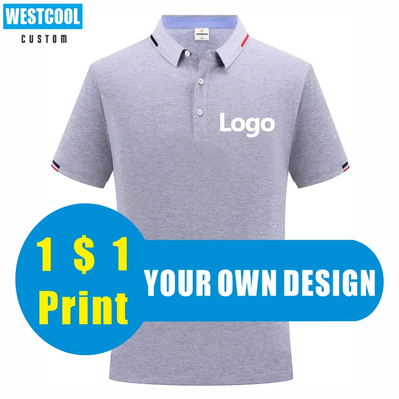 

WESTCOOL Summer High Quality Polo Shirt Custom Logo Print Personal Group Design Embroidery Tops Men And Women Clothing S-6XL