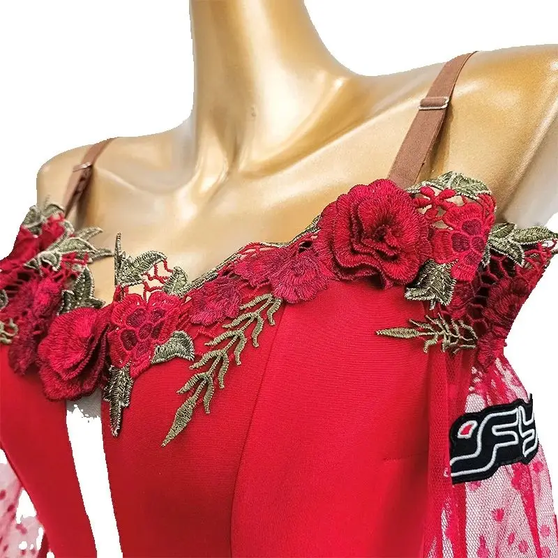 Robe de danse moderne sexy pour femmes, robes de danse de salon standard national, olympiques de performance de valse, nouveau, 2024