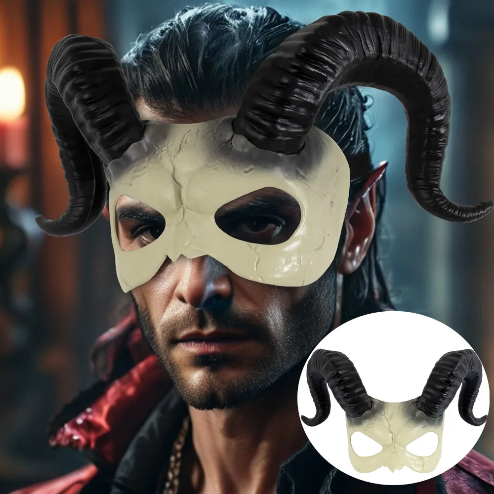 

Devil's Horn Headpiece Cosplay Demon Animal Sheep Gothic Horn Headwear Mask Halloween Carnival Dress Up Party Costume Props