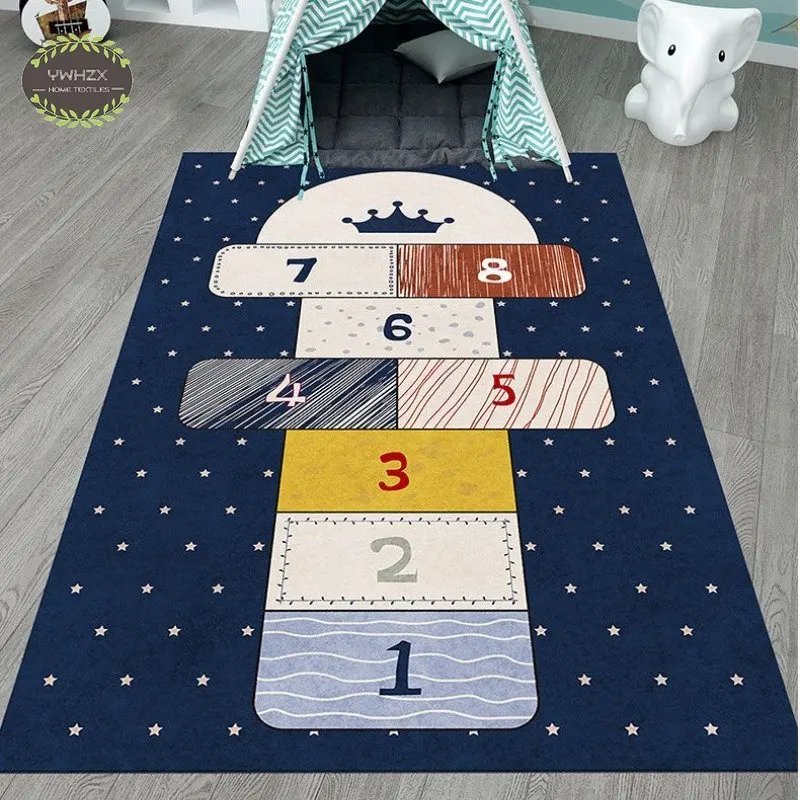 

Light Gray Children's Hopscotch Carpet Cartoon Game Entertainment Baby Crawling Non-slip Floor Pad Boy Girl Room Decorations