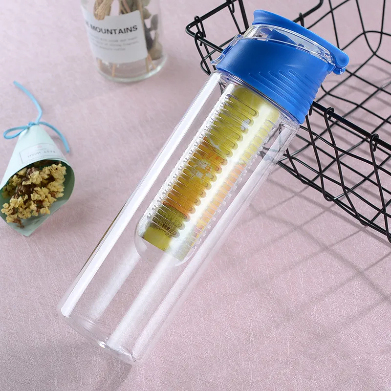 700ML Sport Citroensap Fles Draagbare Fruit Infusing Infuser Waterfles Camping Reisflessen