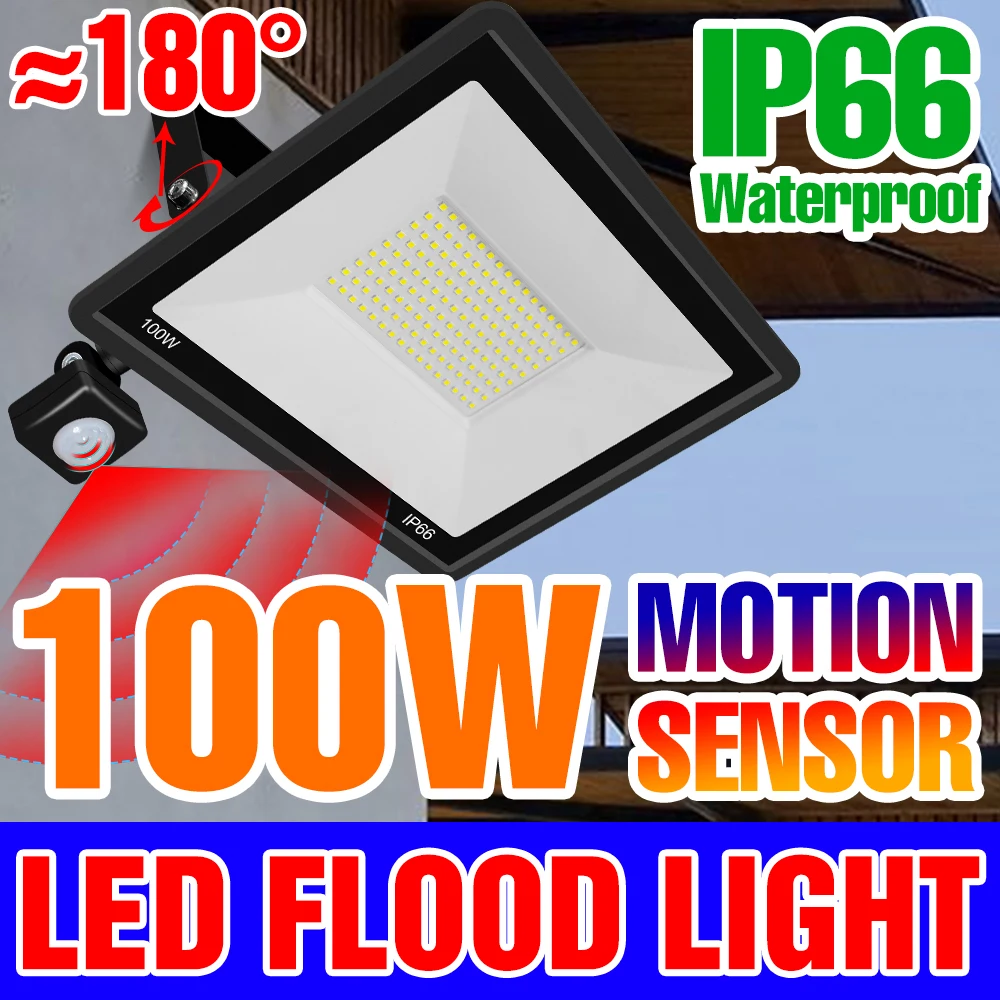 

Outdoor LED Floodlight Waterproof Spotlight PIR Motion Sensor LED Reflector Flood Light Garden Exterior Decoration Street Lamp