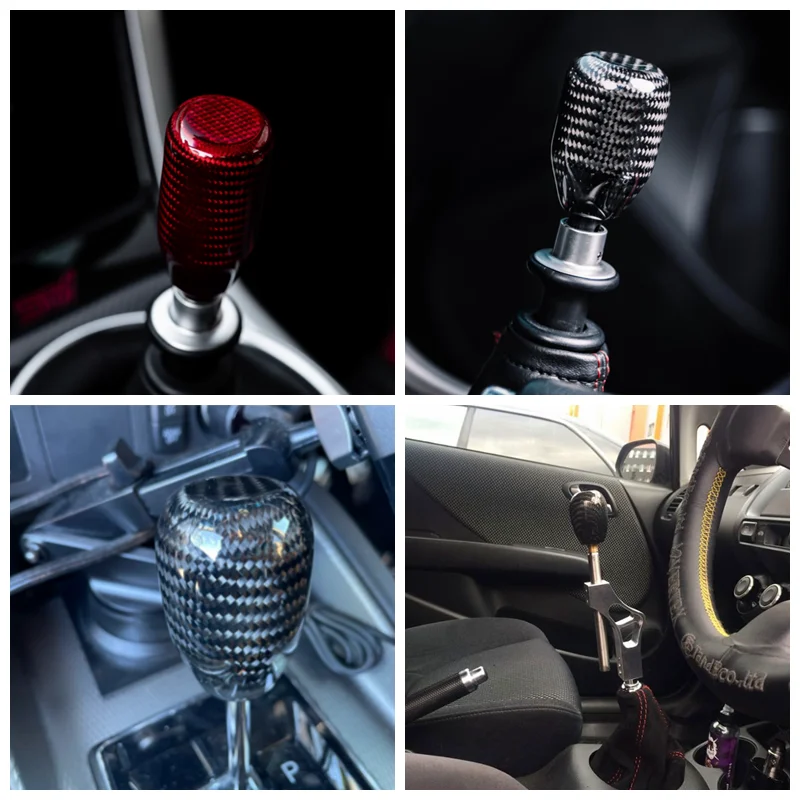 RASTP-Koolstofvezel Pookknop Handmatige Transmissie Versnellingshendel Knop Racewagen Modificatie Slingerknop RS-SFN033