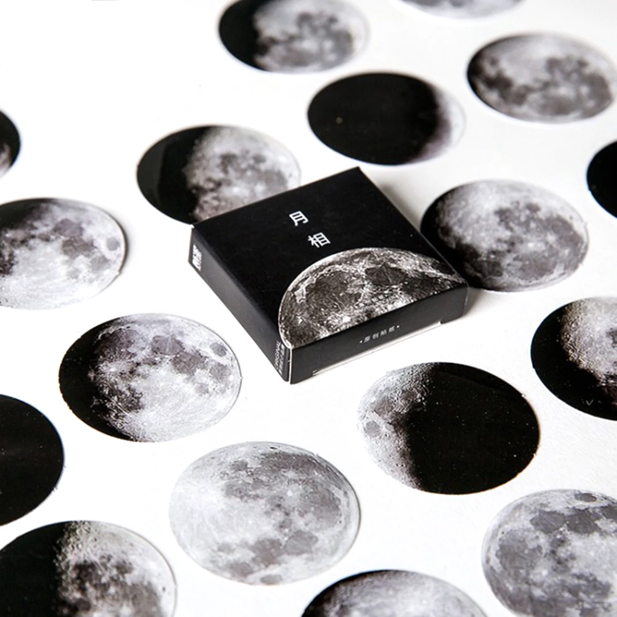 5 Packs DIY Scrapbooking Stickers 45 Pieces Per Set Self Adhesive Moon Label Papers Kraft Color Premium Quality Thank You