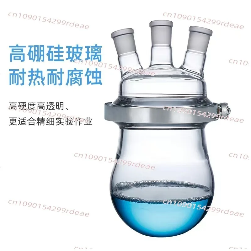 Open Reactor Glass Distillation Reactor Open Reaction Bottle Three Mouth Four Flat Bottom Round Bottom Flange Clamp