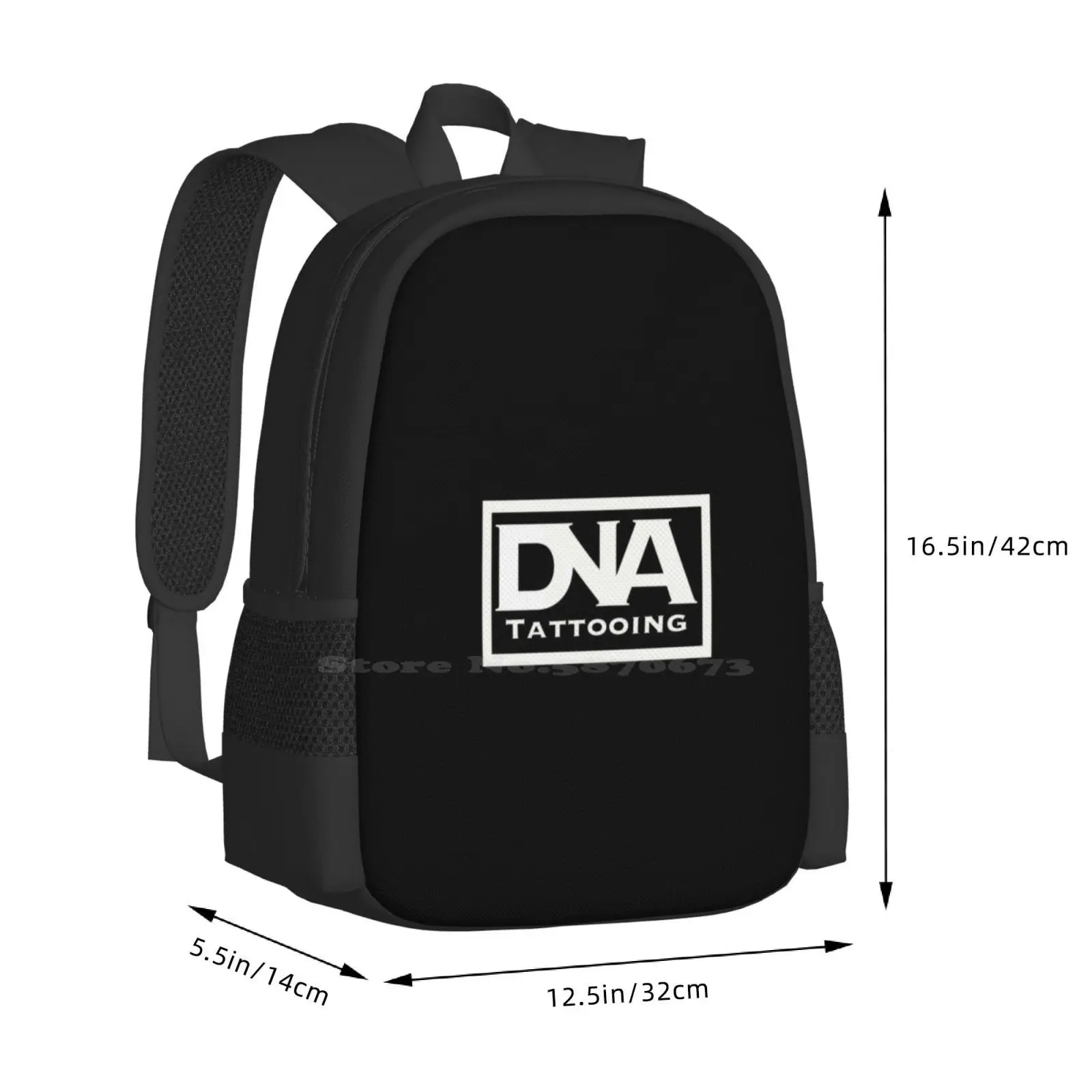 Mochila blanca con logotipo de Dna para hombres, mujeres, niñas, adolescentes