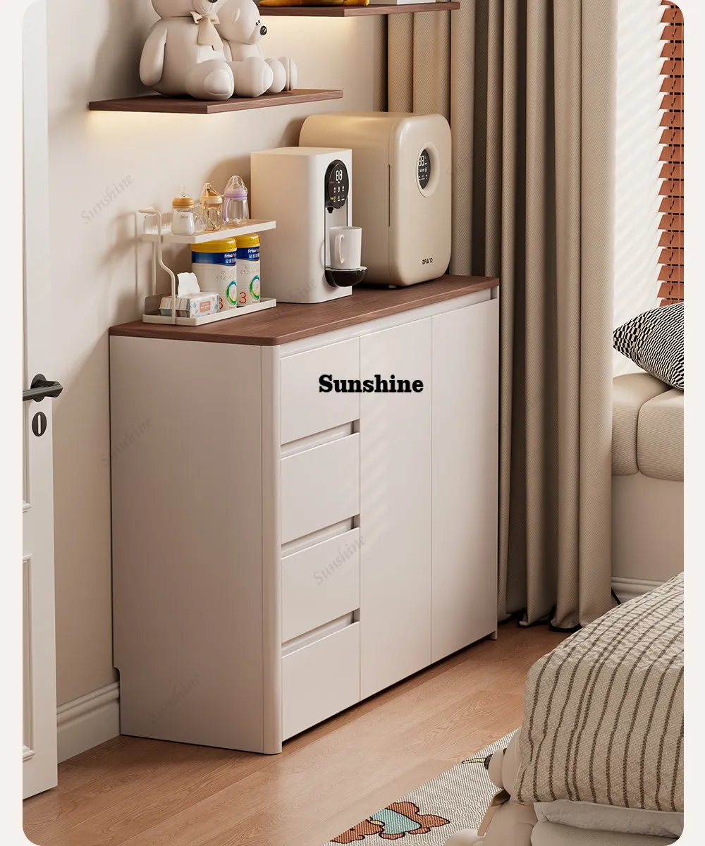 Small apartment wardrobe master bedroom bedside multi-functional baby feeding table storage cabinet