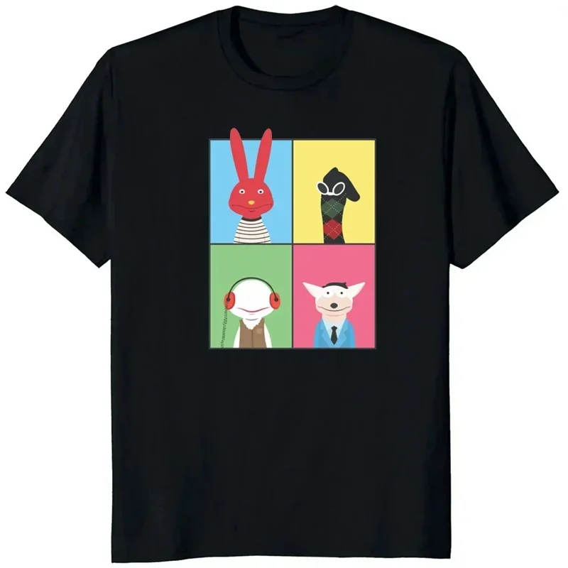 

Men's aesthetic short-sleeved T-shirt, funny casual fashion trend, four-grid pattern printed round-neck clothing top