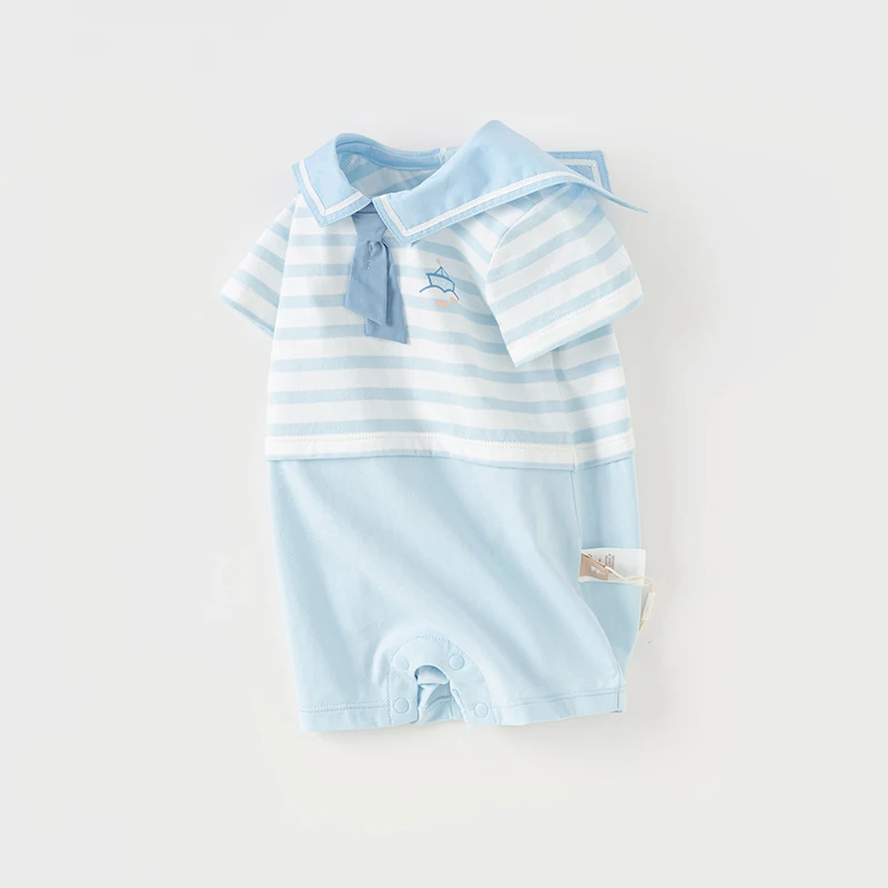 Dave Bella Baby Jumpsuit Romper Newborn Creeper 2024 New Summer Boys Romper Casual Cotton Comfortable Naval-Style DB2241006