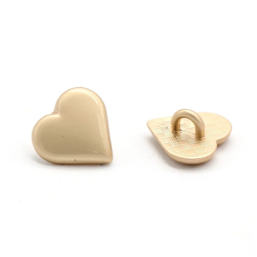 DOTOLLE 11mm Small Heart Shape Metal Shank Buttons For Sewing Vintage Shirt Blouse Dress Cuff High Quality Handmade Decorations