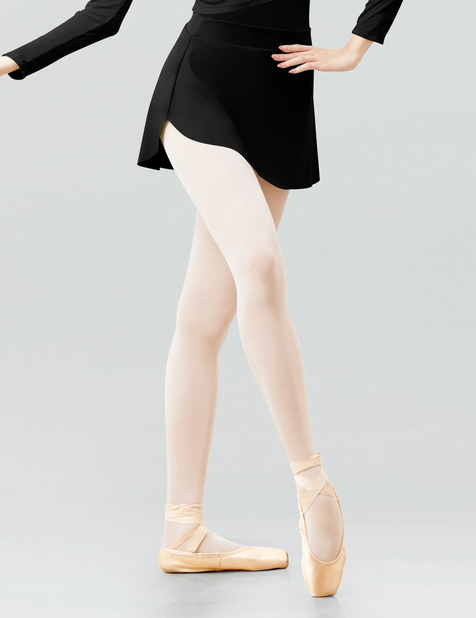 Women Girls ballet Skirts Adult Dance Dress Black Ballet Tutu Dance Wear Side Split Ballet Short Skirts For Ballerina