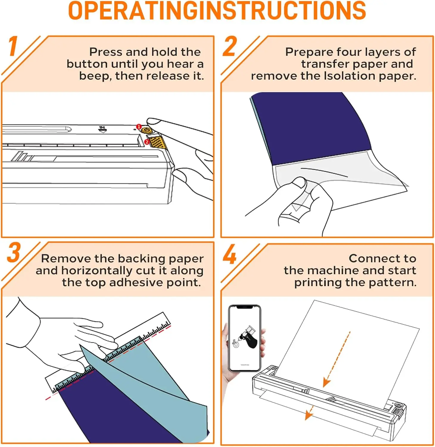 طابعة استنسل الوشم آلة نقل الوشم اللاسلكية آلة نقل الاستنسل الحراري PDF طباعة الصور ناسخة #6