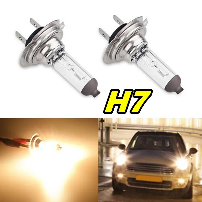 2pcs H7 55w 12v Car Halogen Bulb Fog Halogen Bulb Source Fog Lamp Headlights Bulbs 3200k 100W H7 Headlights Car Accsesories