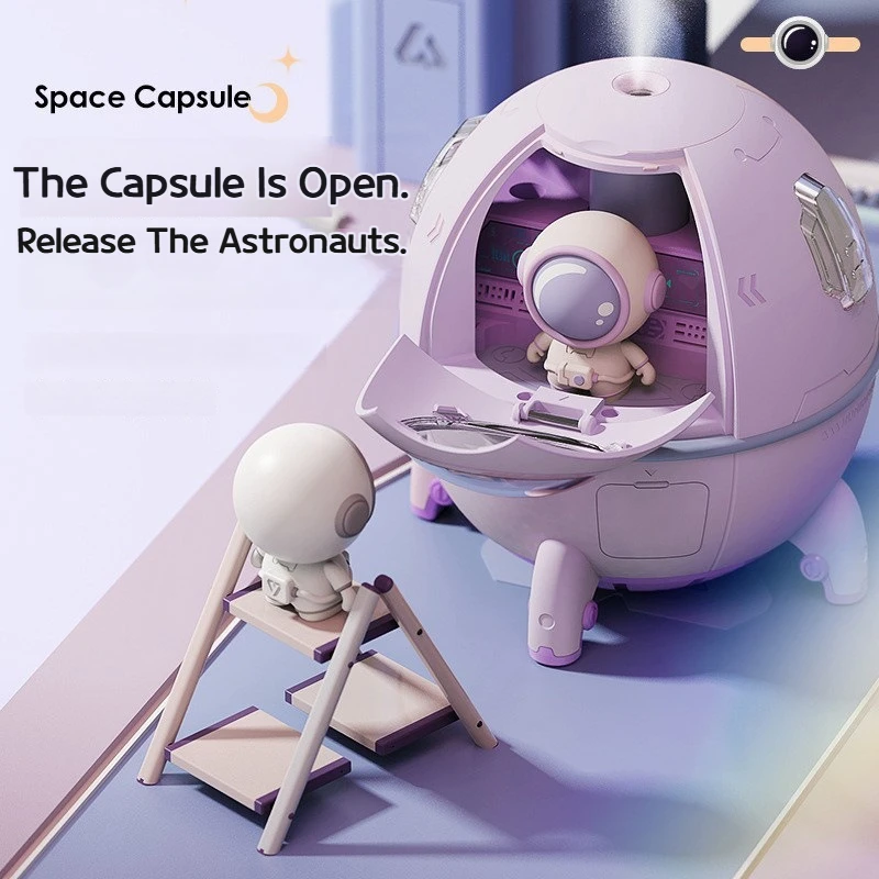 Space Capsule USB Air Humidifier Mini Portable Household Bedroom Office Desktop Car Use with Large Mist Output image 3