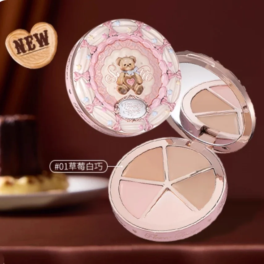 フラワーノーズ スウィーティーベアコレクション 4色コンシーラーパレット 6.4g ブライトンハイカバークリーム ナチュラルフェイスメイクアップコスメティック