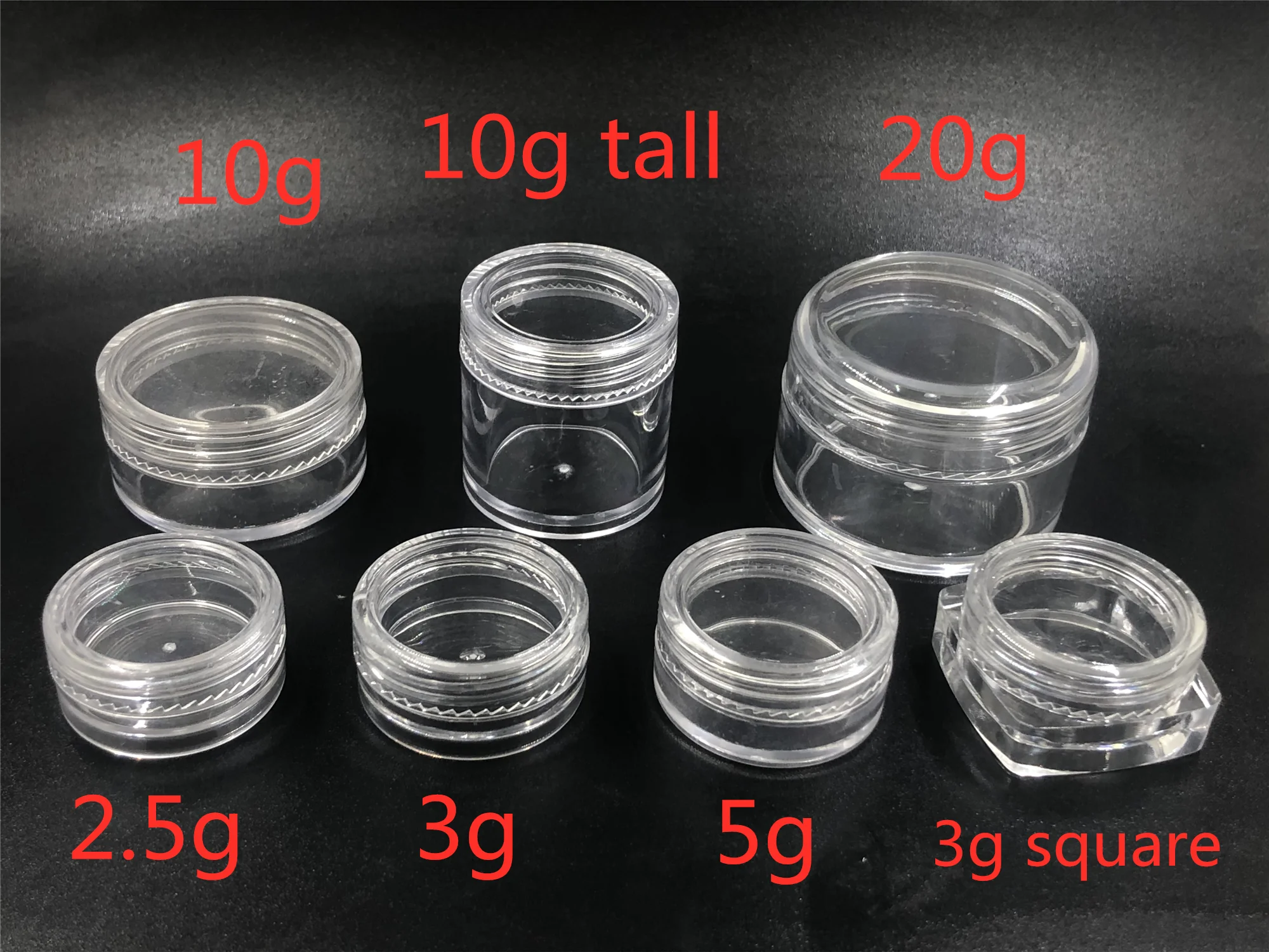 100pc 5g 10g 3g 20g/ml round small plastic ps jar pot case bottle for Makeup Cosmetic cream sample nail art glitter dust powder