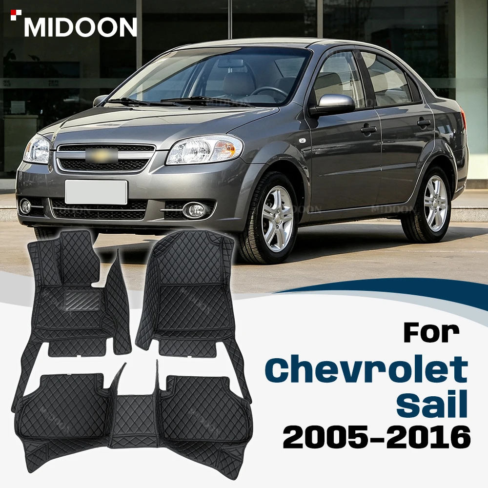 Custom Fit Leather For Chevrolet Sail 2005-2016 15 14 13 12 11 09 Car Floor Mat Waterproof Foot Pads Auto Interior Accessories