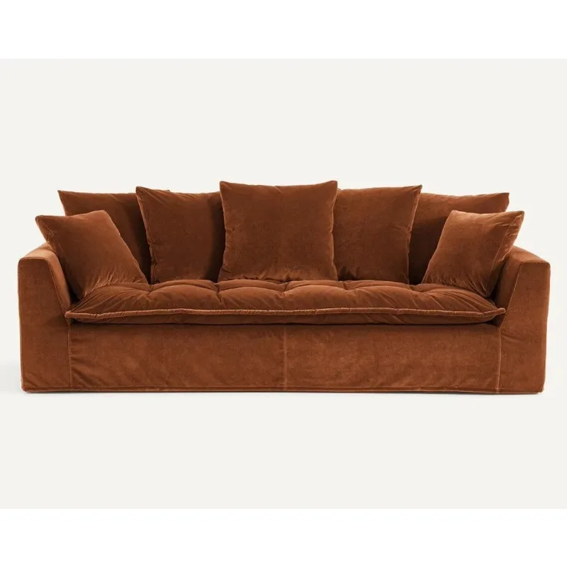 Purple Stone Nicewell Modern Soft Bag Fabric Three-Person Comfortable Durable Upholstered Sofa for Small Apartment