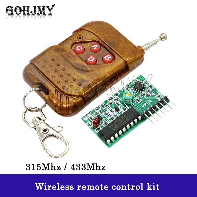 1 set IC 2262/2272 4 Channel 315Mhz/433Mhz Wireless Remote Control Kit/M4 Unlocking Receiver Board GOHJMY