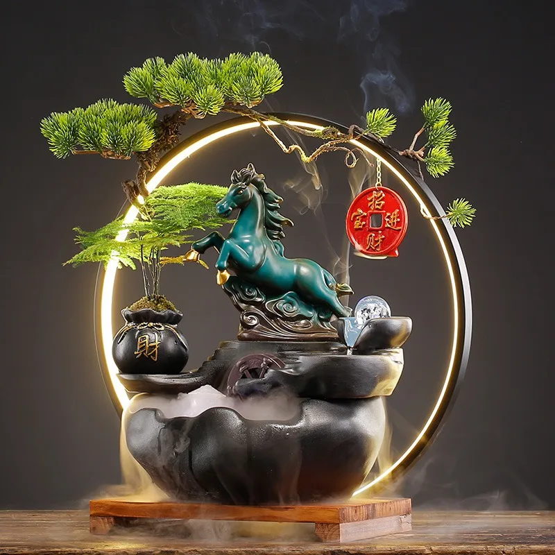 Opening and Moving Gifts Lucky Cat for Attracting Wealth, Flowing Water for Generating Wealth, Living Room Home Decoration Craft view 3