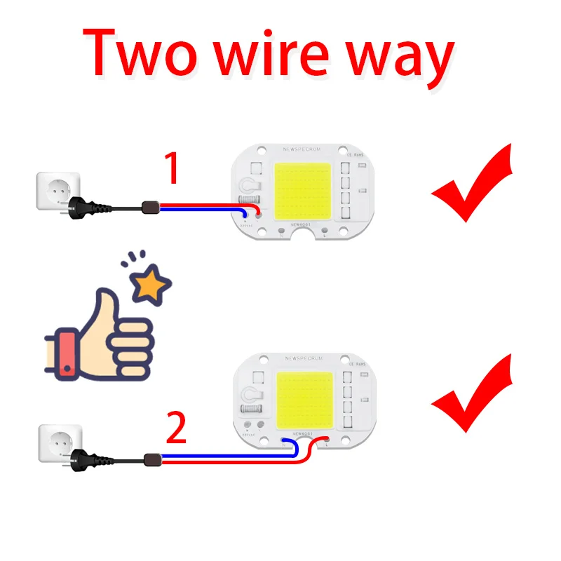 220V Chip LED 50W Two Kinds of Welding Methods LED Module UV 395nm 3000K 4000K 6000K for Floodlight DIY Fishing Lamp LED Chips