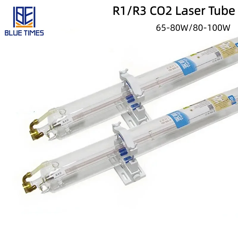 Bliuetimes YongLi 65 واط 80 واط 100 واط CO2 الليزر GlassTube R1/R3 طول 1050/1250 مللي متر ضياء 80 مللي متر لآلة القطع بالليزر CO2