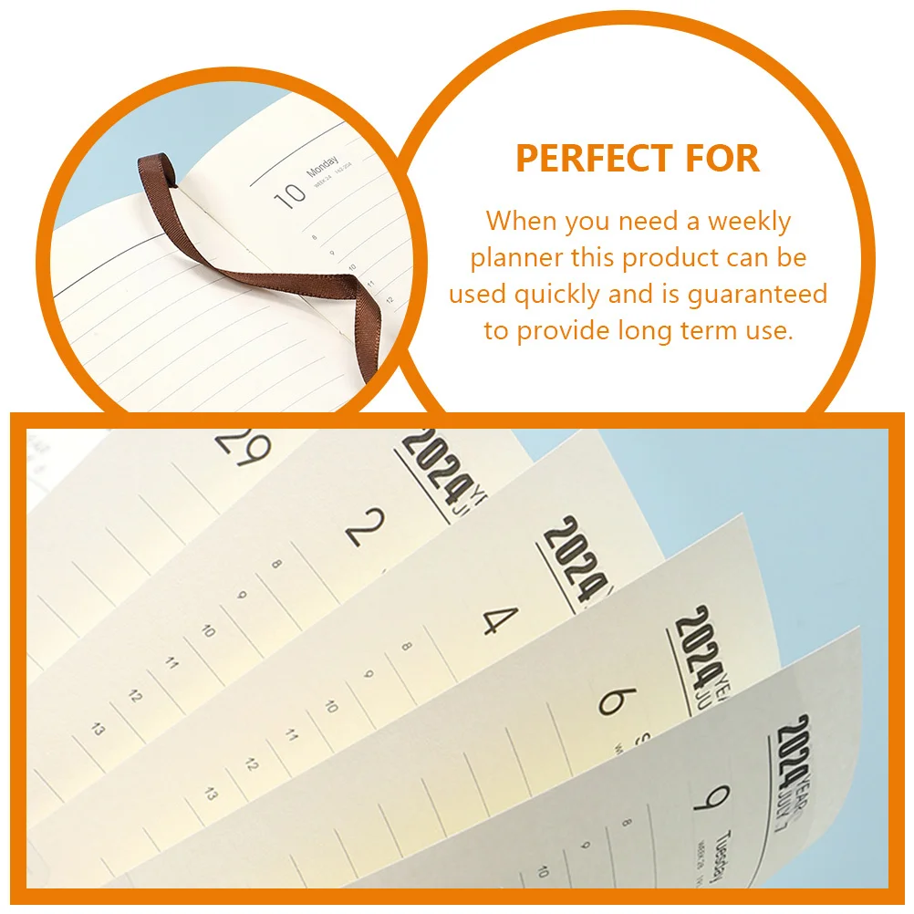 1Set Yearly Schedule Notepad Study Planner Weekly Calendar Plan Pad to Do List Organizer 2024 Efficient Academic Planner