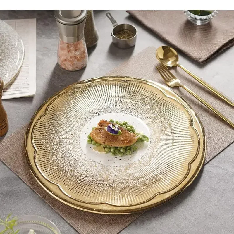 Texture Ceramic Dinner Plate Steak Dessert Sushi Plates Spaghetti Restaurant Specialty Tableware