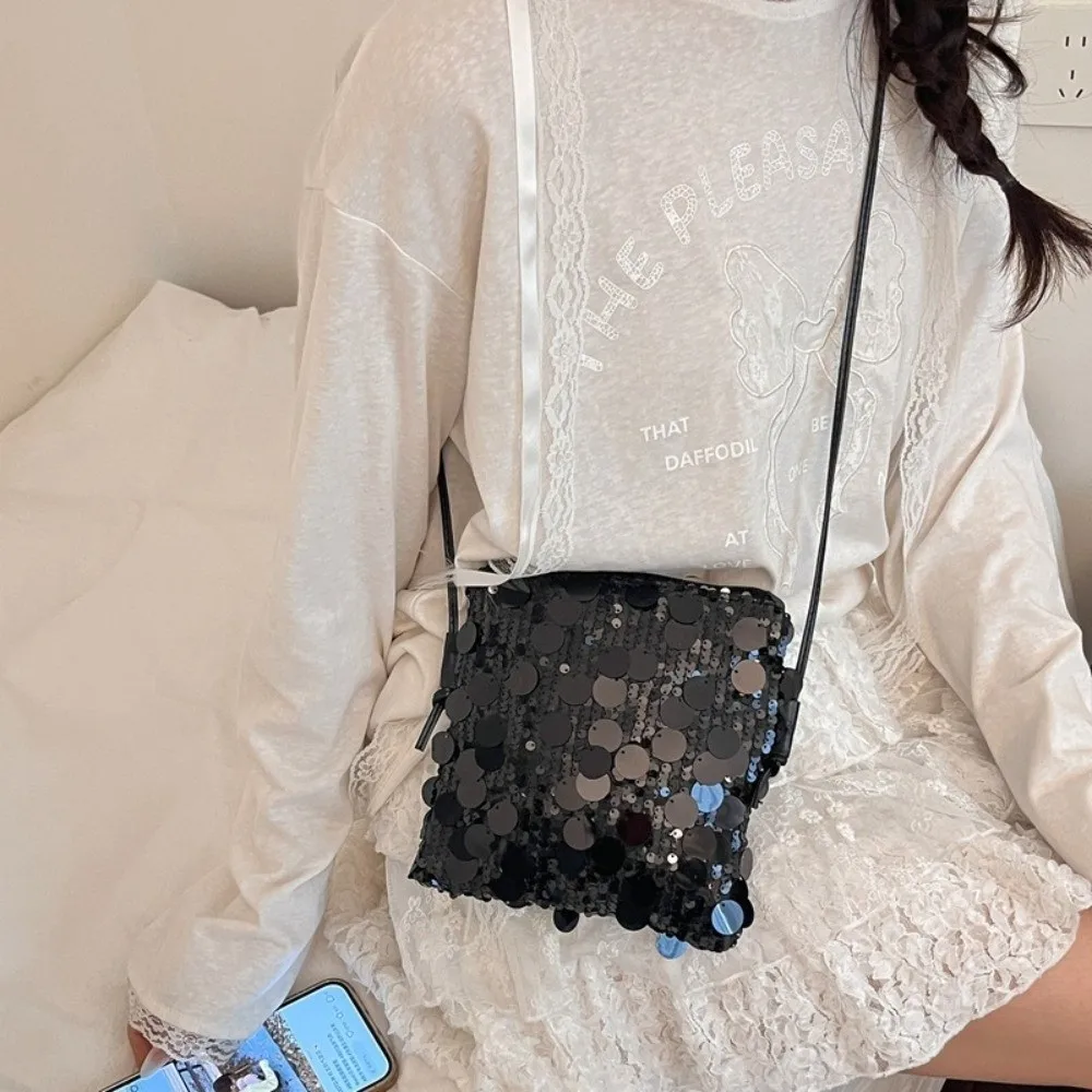 New Sequin Mini Crossbody Bag Women Shiny Glitter Evening Bag Small Shoulder Purse For Party Wedding