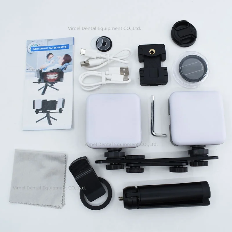 Dental equipment mouth shooting mobile phone fill light portable tripod  small intelligent colorimetric lamp LED oral photograph view 4