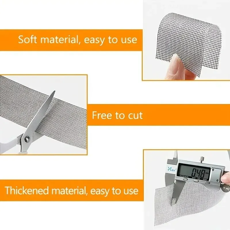 Window Screen Repair Tape Self Adhesive Mesh Tape Net Door Fix Patch Anti Insect Mosquito Mesh Broken Holes Repairing view 3
