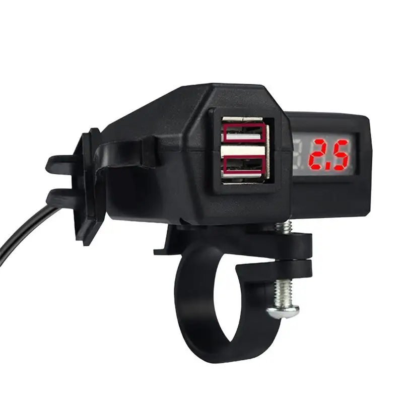 

USB-зарядное устройство для мотоцикла с 2 USB-портами и вольтметром, а