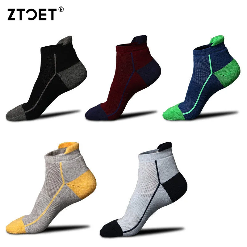

5Pairs/lot Men's Socks Cotton Sport Basketball Running Sports Socks High Quality Comfortable Breathable New Male Socks