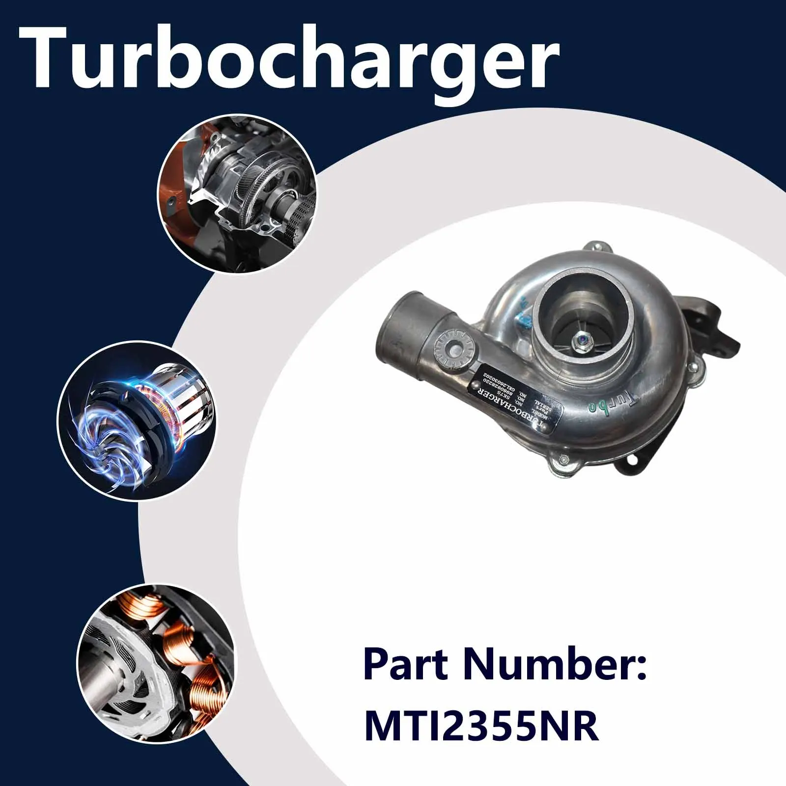 VB410146 8980928220 MTI2355NM Turbocharger For Hitachi ZX160 Crawler Excavators For Kobelco SK75-8 Crawler Excavators For Isuzu