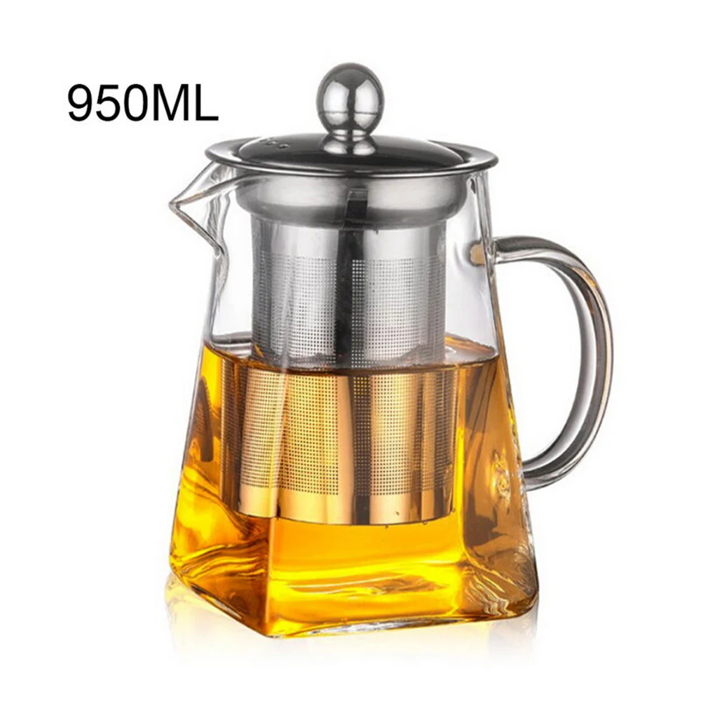 Transparent High Silicon Glass Teapot Set Stainless Steel Filter Tea Separator For Household Teacups Tea Sets