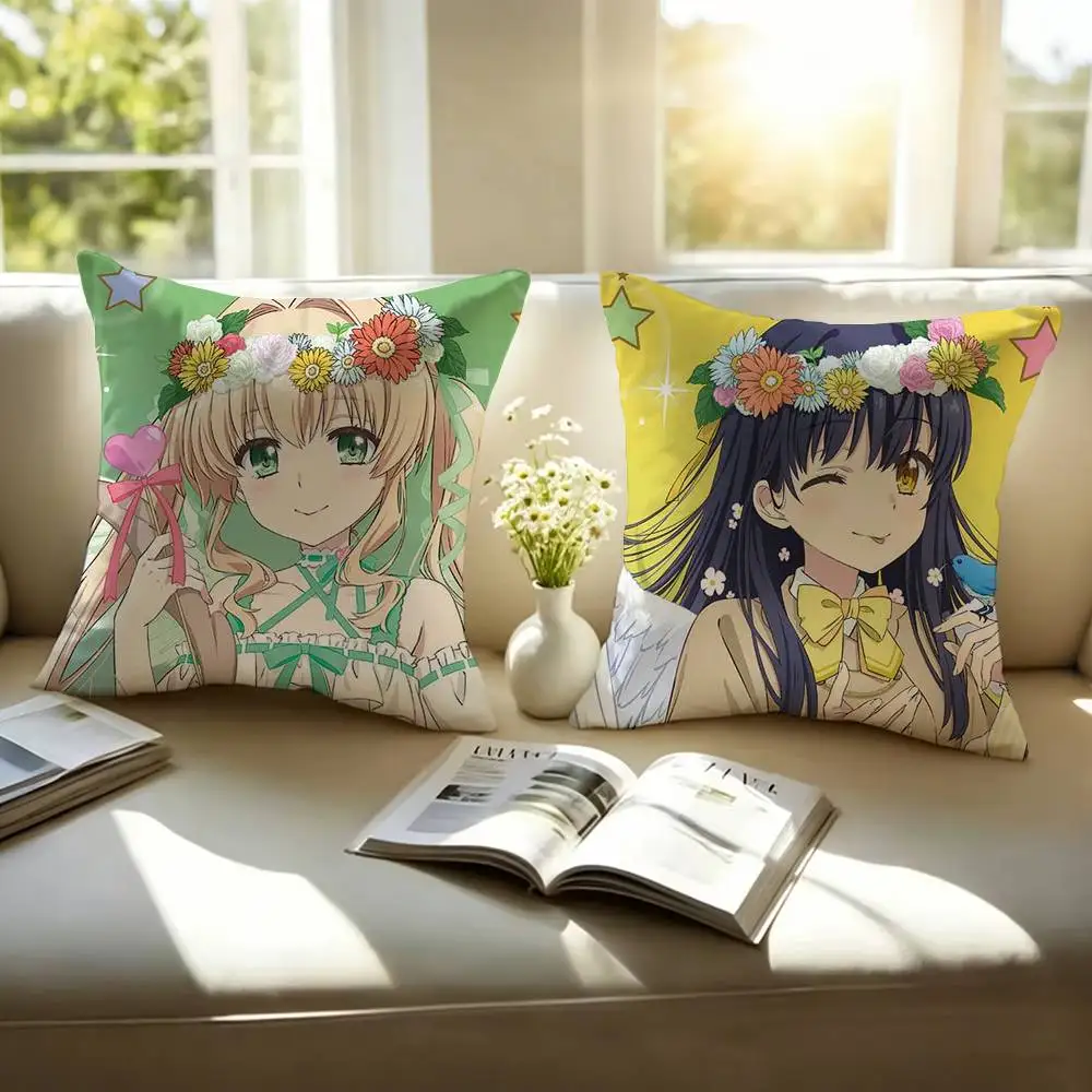 Amagi Brilliant Park OVA Square Double-Sided printed Pillow Case Bedroom Bedside Pillow Sofa Cushion Cover