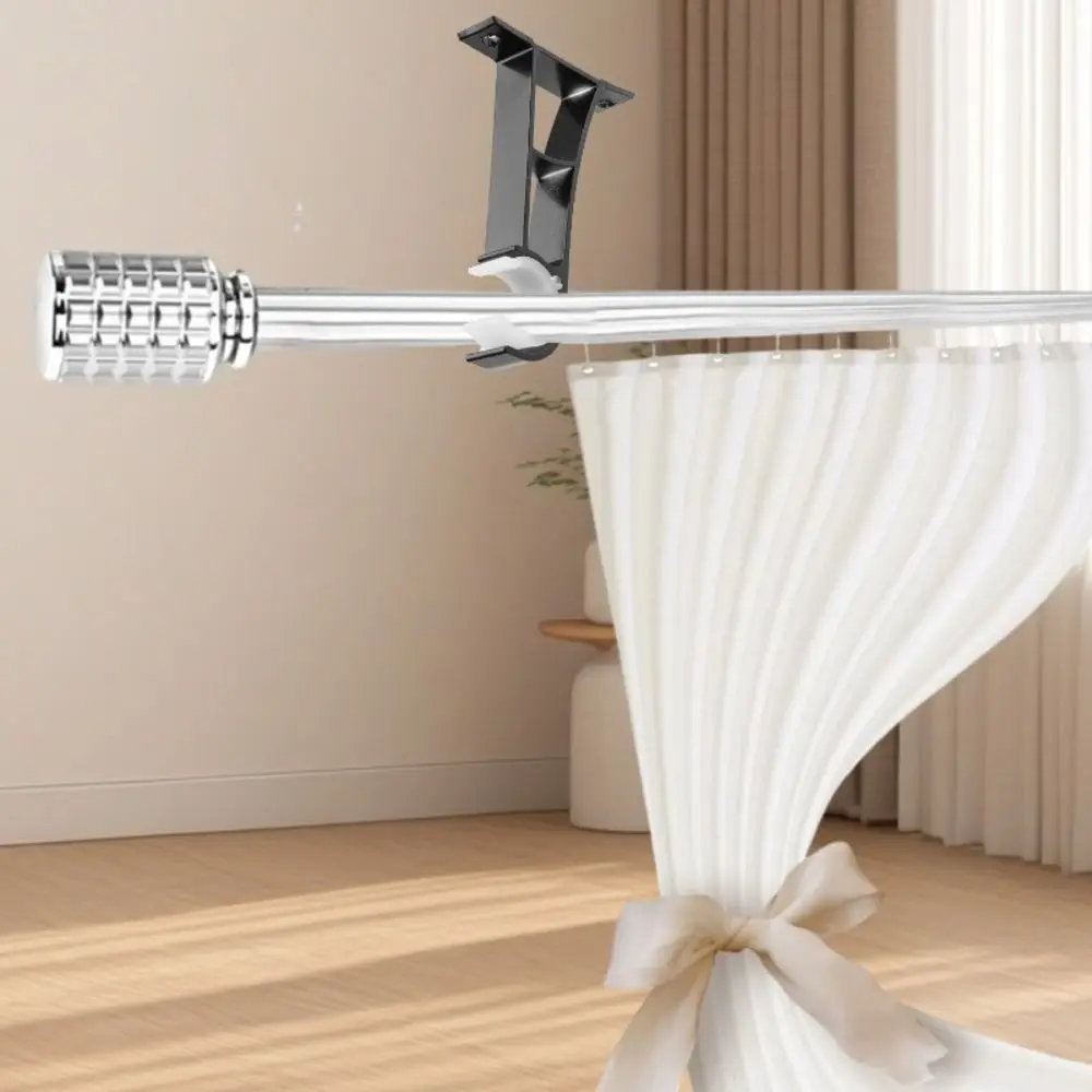 New Aluminum Alloy Curtain Rod Support with Screws Heavy Duty Curtain Fixing Clip Single Metal Window Hardware Tools