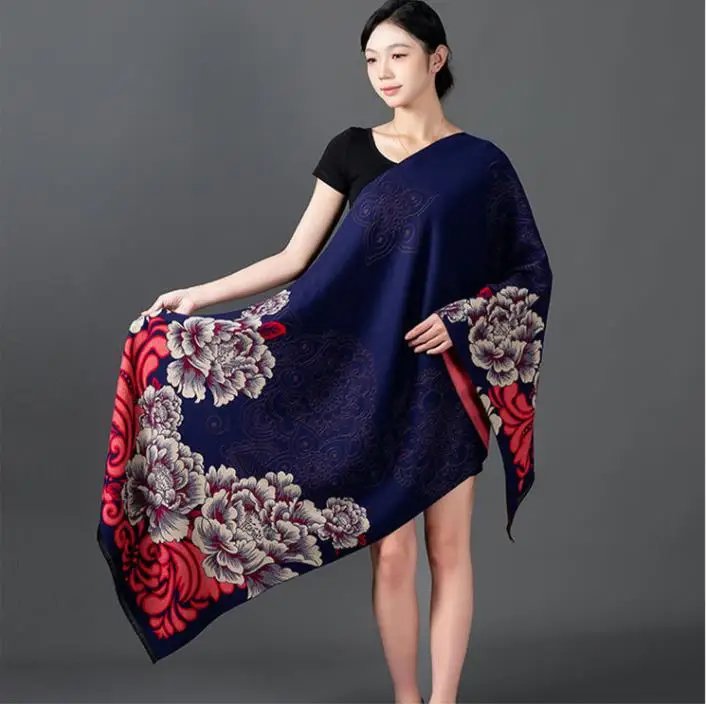 Fashion Shawl Cashmere Wrap Scarf Women Shawl Scarf Ethnic Style Warmth Luxury Warm Scarves Floral Women Jacquard Weave Shawl