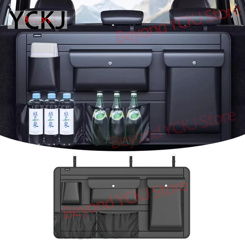 

Large Capacity Backseat Trunk Organizer(35.4"*17.7"),Trunk Hanging Organizer for SUV Collapsible Car Storage Bag with 5 Pocekt